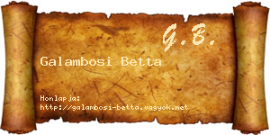 Galambosi Betta névjegykártya